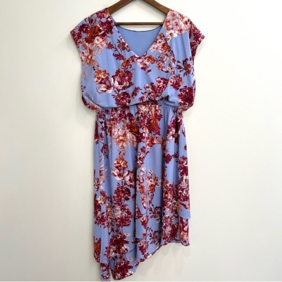 NWOT! Soma Floral Asymmetrical Sleeveless Elastic Waist Day Dress - Size XS💛 - Picture 7 of 8